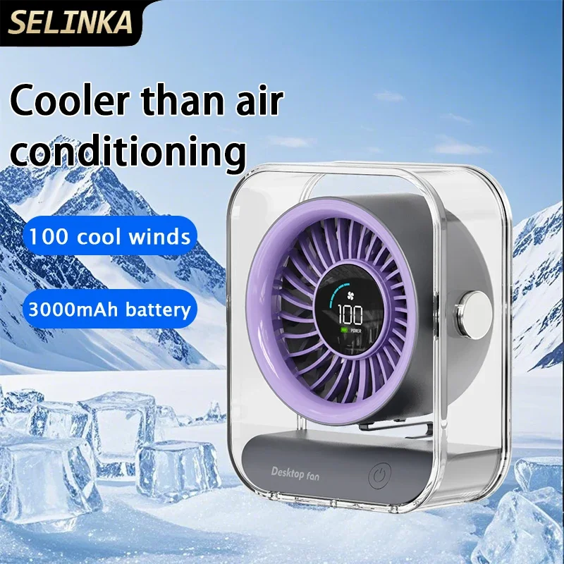 New transparent turbo small fan LED digital display household bedroom air circulation fan USB long battery life desktop fan
New transparent turbo small fan LED digital display household bedroom air circulation fan USB long battery life desktop fan