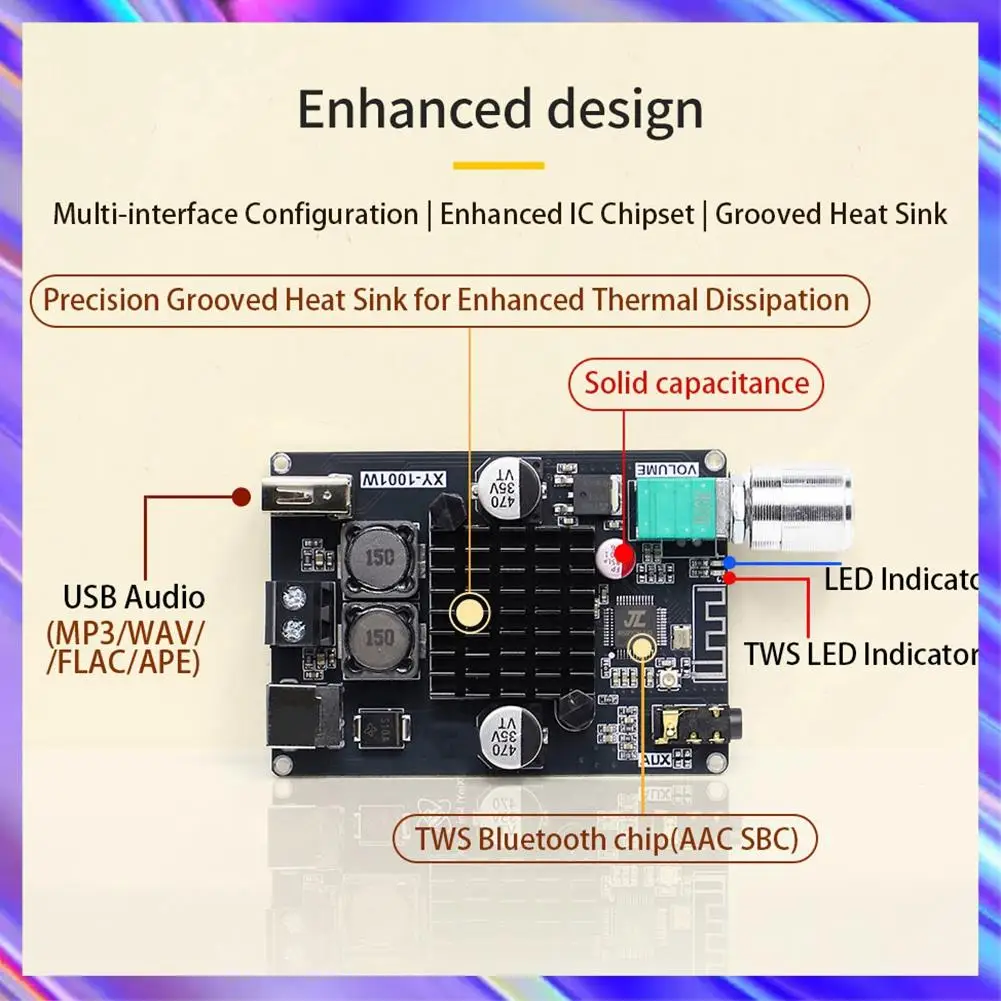 A24U XY-1001W Bluetootooth Amplifier Module 100W Mono High Power Audio Board TPA3116 Sound Power Amplifier Module
A24U XY-1001W Bluetootooth Amplifier Module 100W Mono High Power Audio Board TPA3116 Sound Power Amplifier Module