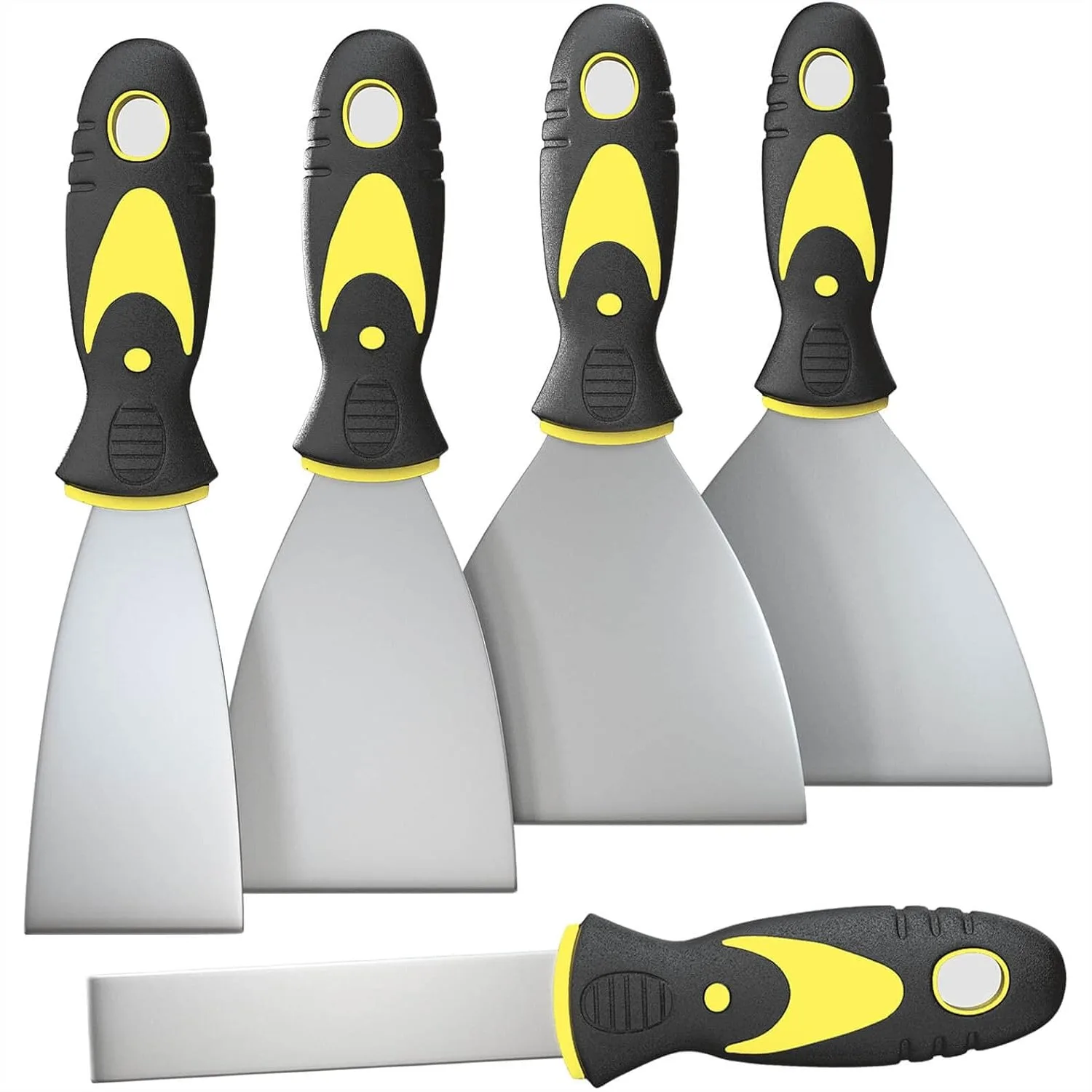 5Pcs Putty Knife Set 1 2 3 4 5 Inch Scraper Tool For Drywall Repair Wallpaper Removal Plaster Scraping
5Pcs Putty Knife Set 1 2 3 4 5 Inch Scraper Tool For Drywall Repair Wallpaper Removal Plaster Scraping