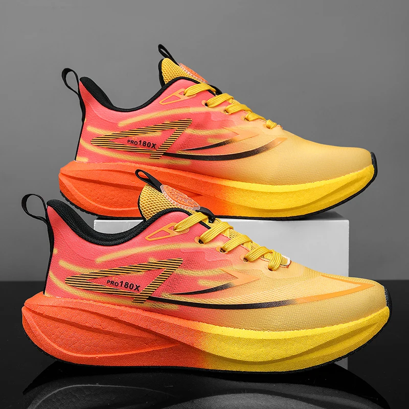 Men's Summer Breathable Mesh Running Shoes with Carbon Plate, Ultra-Light Soft Sole Athletic Sneakers for Gym Workout, Casual &
Men's Summer Breathable Mesh Running Shoes with Carbon Plate, Ultra-Light Soft Sole Athletic Sneakers for Gym Workout, Casual &