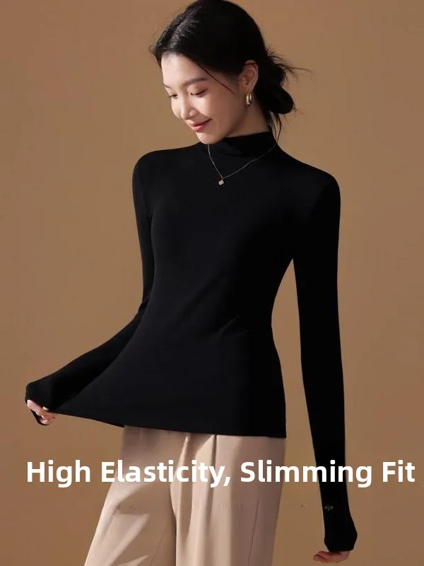 Women's Fce Long Sve T-irt f High Collar Brued Slim Fit Base irt Autumn Winter Warm Inner Wear Outer Wear
Women's Fce Long Sve T-irt f High Collar Brued Slim Fit Base irt Autumn Winter Warm Inner Wear Outer Wear