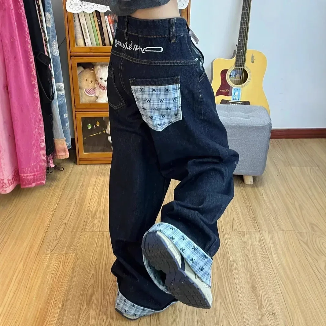 PopPopHigh Waist Straight Leg Plaid Splicing Jeans Women's Spring New Style Drapey Slimming Floor-Length Trousers Vintage Retro
PopPopHigh Waist Straight Leg Plaid Splicing Jeans Women's Spring New Style Drapey Slimming Floor-Length Trousers Vintage Retro