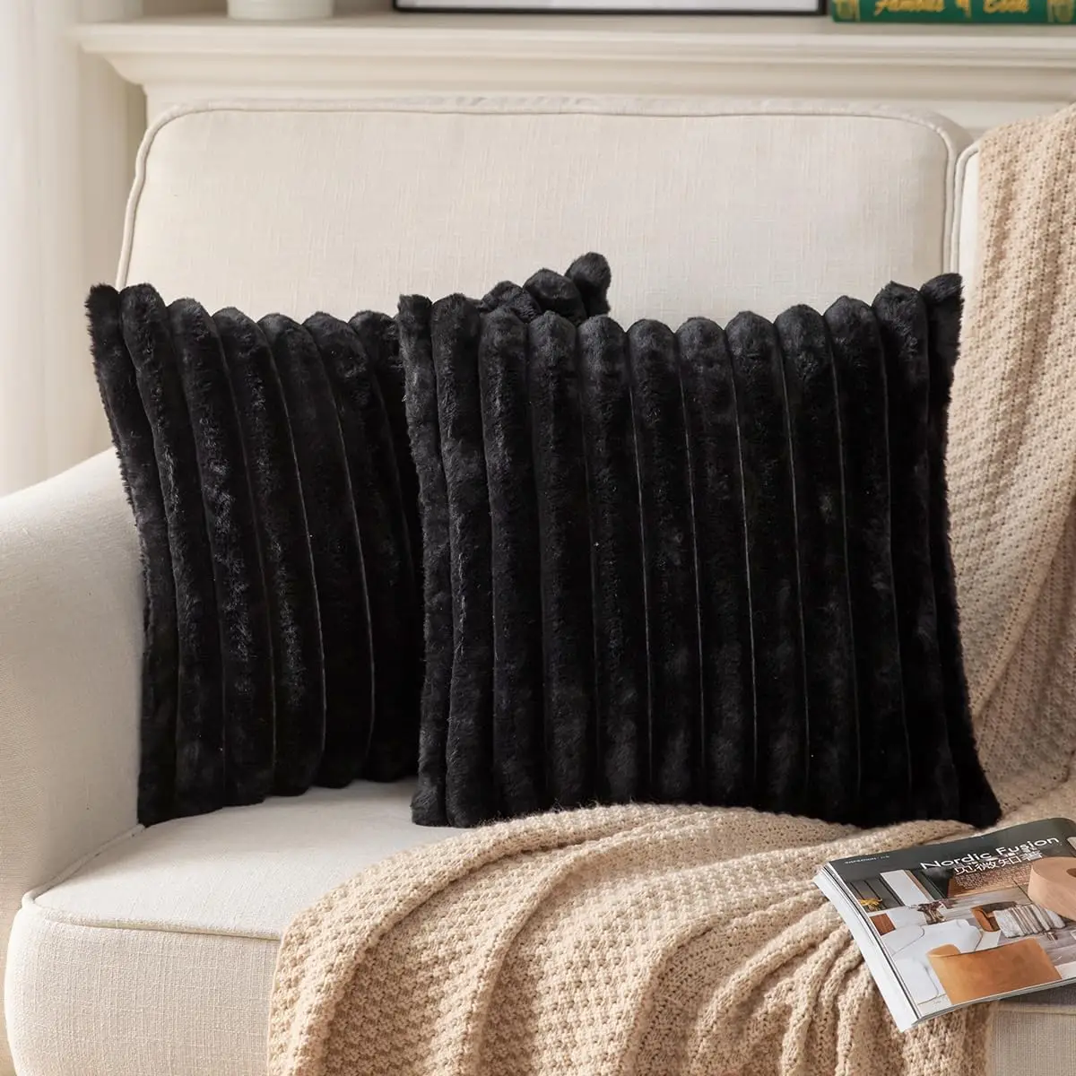 Pa Of 2,Double-Sided Plush Decorative Throw Pillow Covers Fuzzy Striped Soft Pillowcase Cushion Covers For Sofa Couch Bedroom
Pa Of 2,Double-Sided Plush Decorative Throw Pillow Covers Fuzzy Striped Soft Pillowcase Cushion Covers For Sofa Couch Bedroom