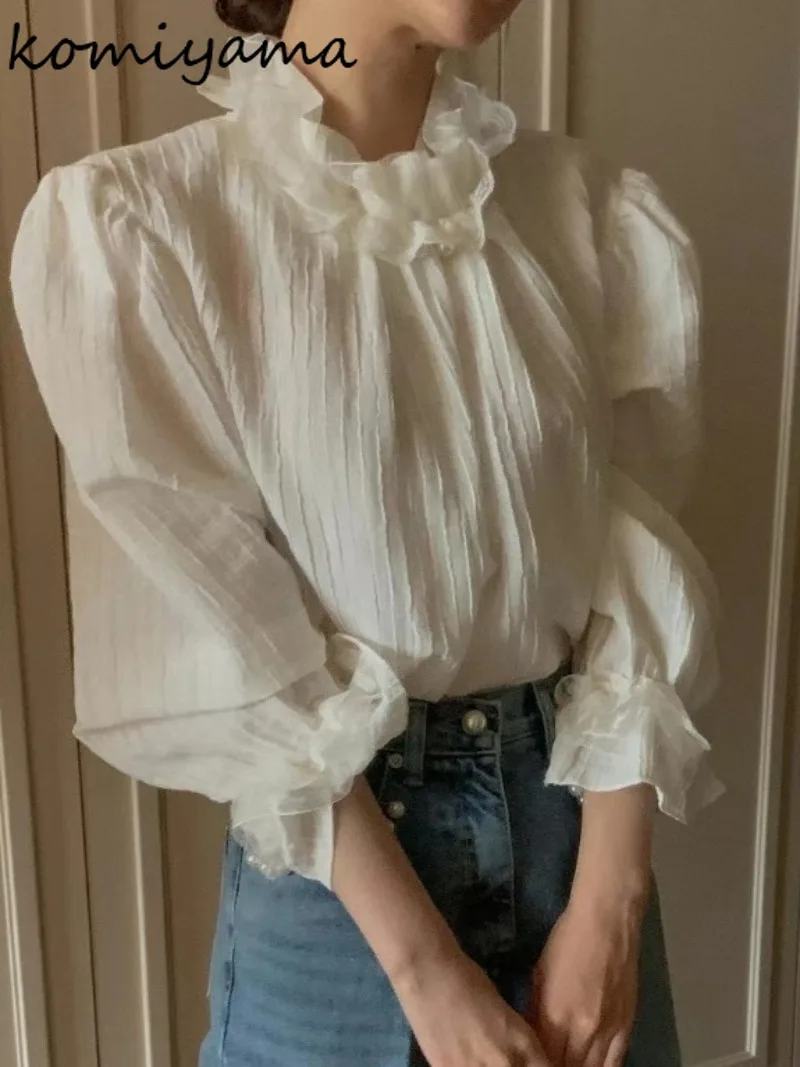 Stand Collar Beads 2025 Woman Shirts & Blouses Korean Elegant Blusas Long Sleeve Camisas Ropa Mujer Spring Autumn New Tops
Stand Collar Beads 2025 Woman Shirts & Blouses Korean Elegant Blusas Long Sleeve Camisas Ropa Mujer Spring Autumn New Tops