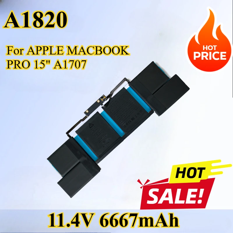 A1820 Laptop Battery for APPLE MACBOOK PRO 15" A1707 MLH32 H42 11.4V 6667mAh 76WH
A1820 Laptop Battery for APPLE MACBOOK PRO 15" A1707 MLH32 H42 11.4V 6667mAh 76WH