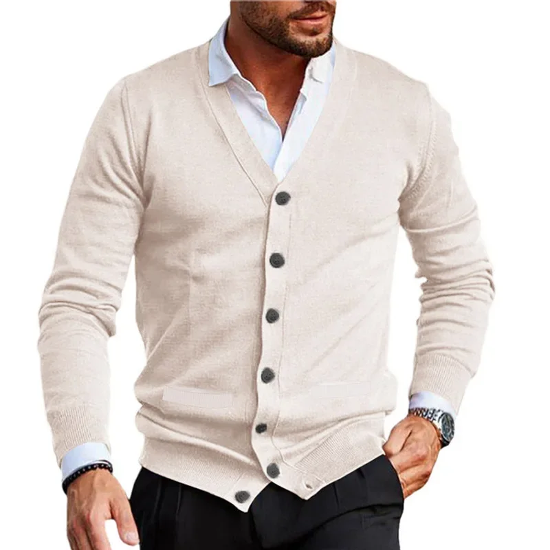 Cardigan Men Sweaters Coats Solid Slim Fit Knitted Full Sleeve V Neck Single Breasted Casual Splice Knit Coat Autumn Winter
Cardigan Men Sweaters Coats Solid Slim Fit Knitted Full Sleeve V Neck Single Breasted Casual Splice Knit Coat Autumn Winter