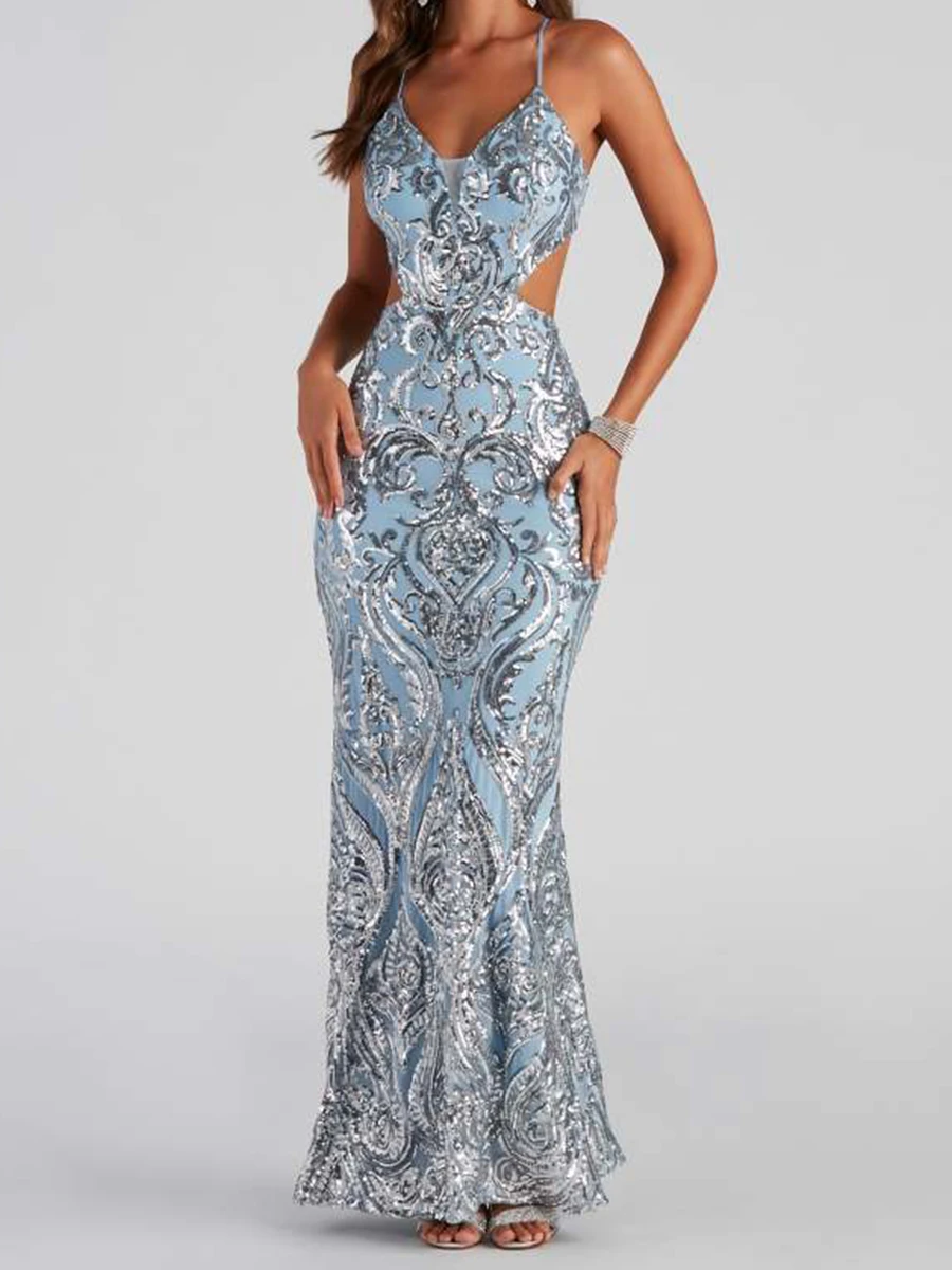 Floral Sequins Evening Party Vestidos Women Sexy V Neck Sleeveless Backless Maxi Dresses Summer New Elegant Fashion Long Dress
Floral Sequins Evening Party Vestidos Women Sexy V Neck Sleeveless Backless Maxi Dresses Summer New Elegant Fashion Long Dress