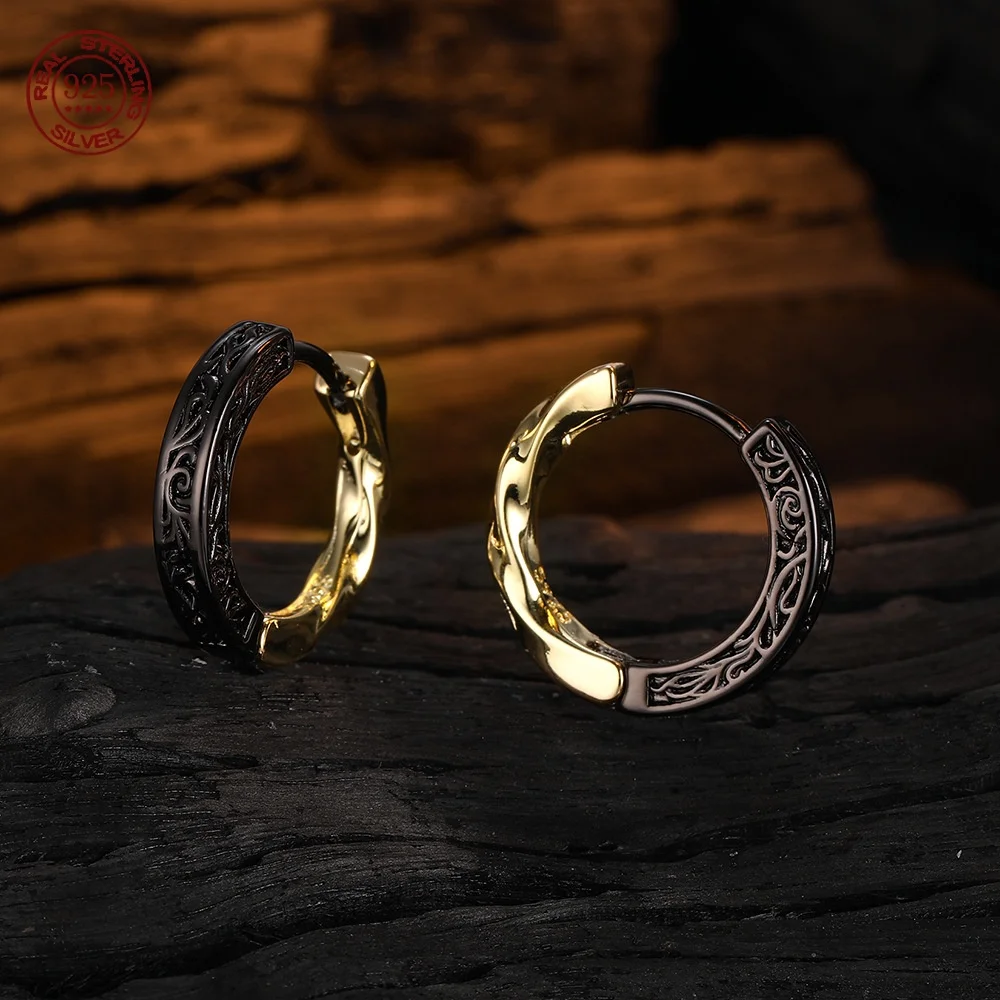 S925 Sterling Silver Vintage personality INS Style Tanggrass texture earrings for men and women Fashion personality earrings
S925 Sterling Silver Vintage personality INS Style Tanggrass texture earrings for men and women Fashion personality earrings