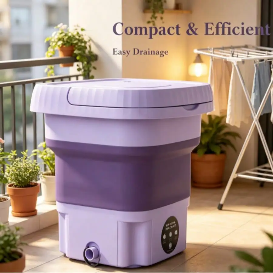 Foldable Mini Washing Machine, Portable Compact Washer For Underwear, Socks & Baby Clothes, Ideal For Dorms, Travel, Business Trips & Small Spaces
Foldable Mini Washing Machine, Portable Compact Washer For Underwear, Socks & Baby Clothes, Ideal For Dorms, Travel, Business Trips & Small Spaces
