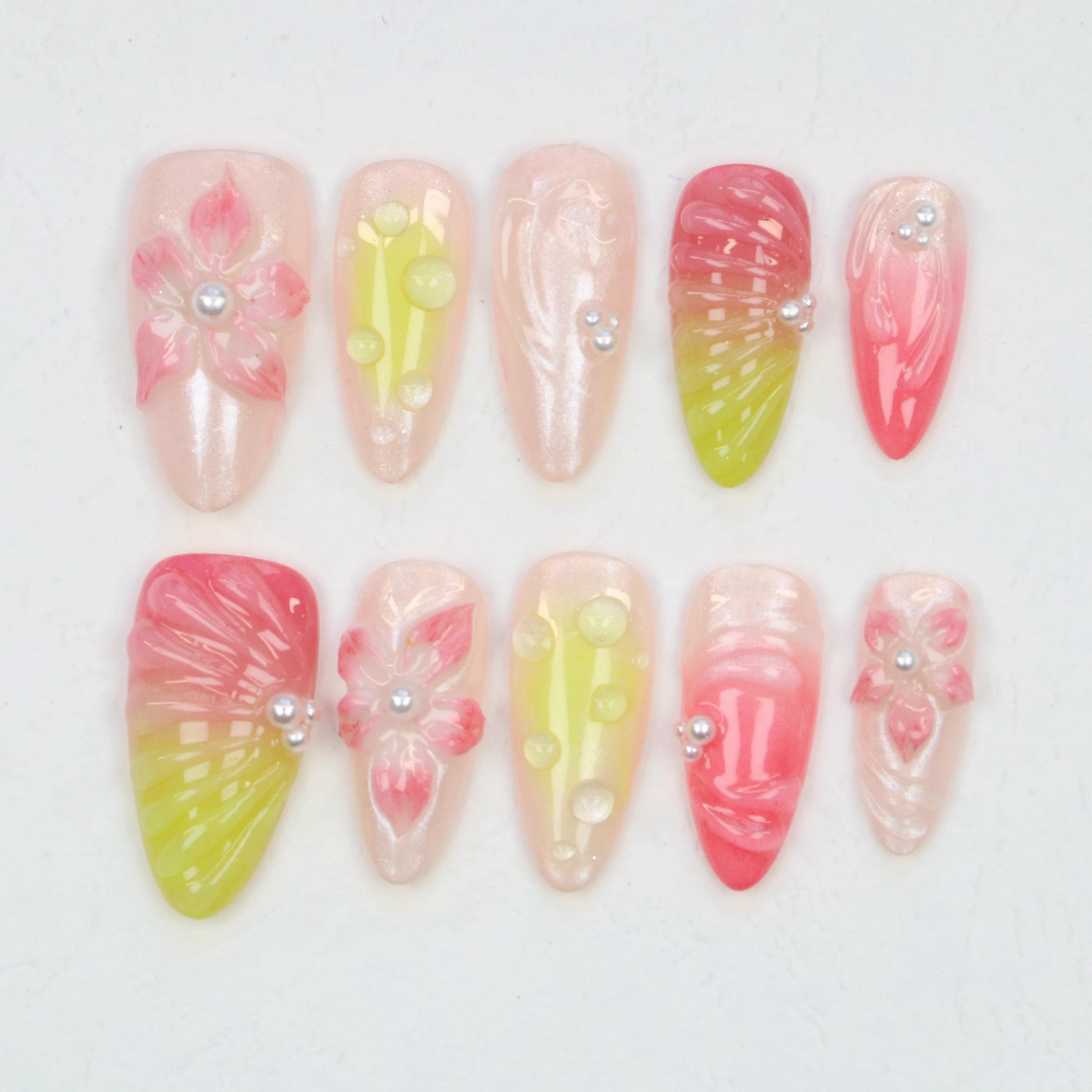 10pcs Custom Design 3D Press Flowers Handpainted nails,Dreamy FreeStyle Y2K Gel Fake Nails for Birthday Vacation Holiday Cute
10pcs Custom Design 3D Press Flowers Handpainted nails,Dreamy FreeStyle Y2K Gel Fake Nails for Birthday Vacation Holiday Cute