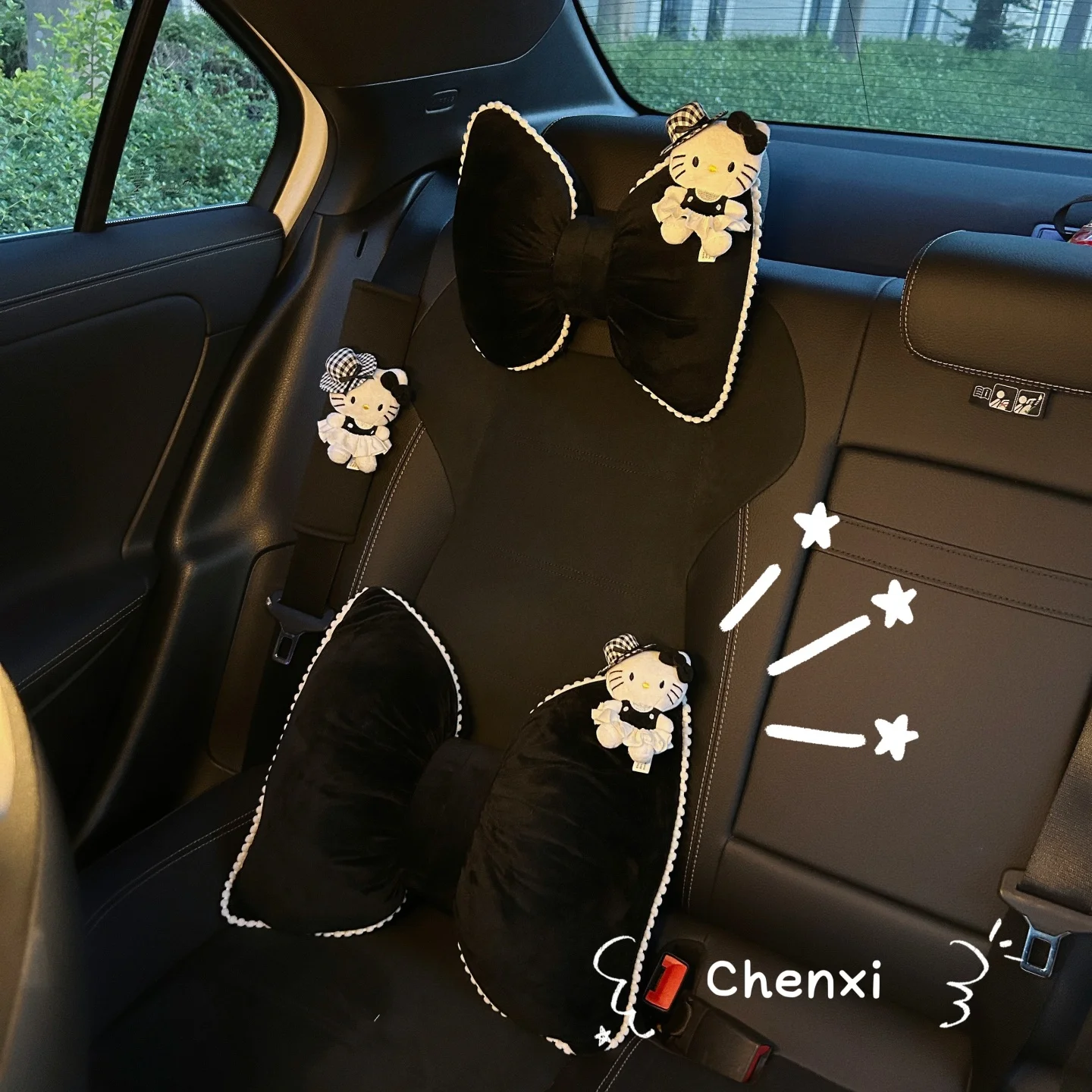Black Hello Kitty Car Headrest Neck Protection Pillow Seat Belt Cover Universal Interior Waist Pillow Car Cushion
Black Hello Kitty Car Headrest Neck Protection Pillow Seat Belt Cover Universal Interior Waist Pillow Car Cushion