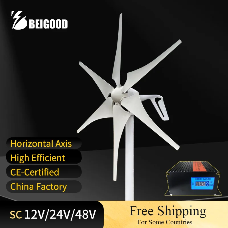Wind Generator New Energy Horizontal Axis Wind Turbine 1KW 2KW 3KW 12v 24v 48v Low Speed Start With Hybrid Controller For Farm
Wind Generator New Energy Horizontal Axis Wind Turbine 1KW 2KW 3KW 12v 24v 48v Low Speed Start With Hybrid Controller For Farm