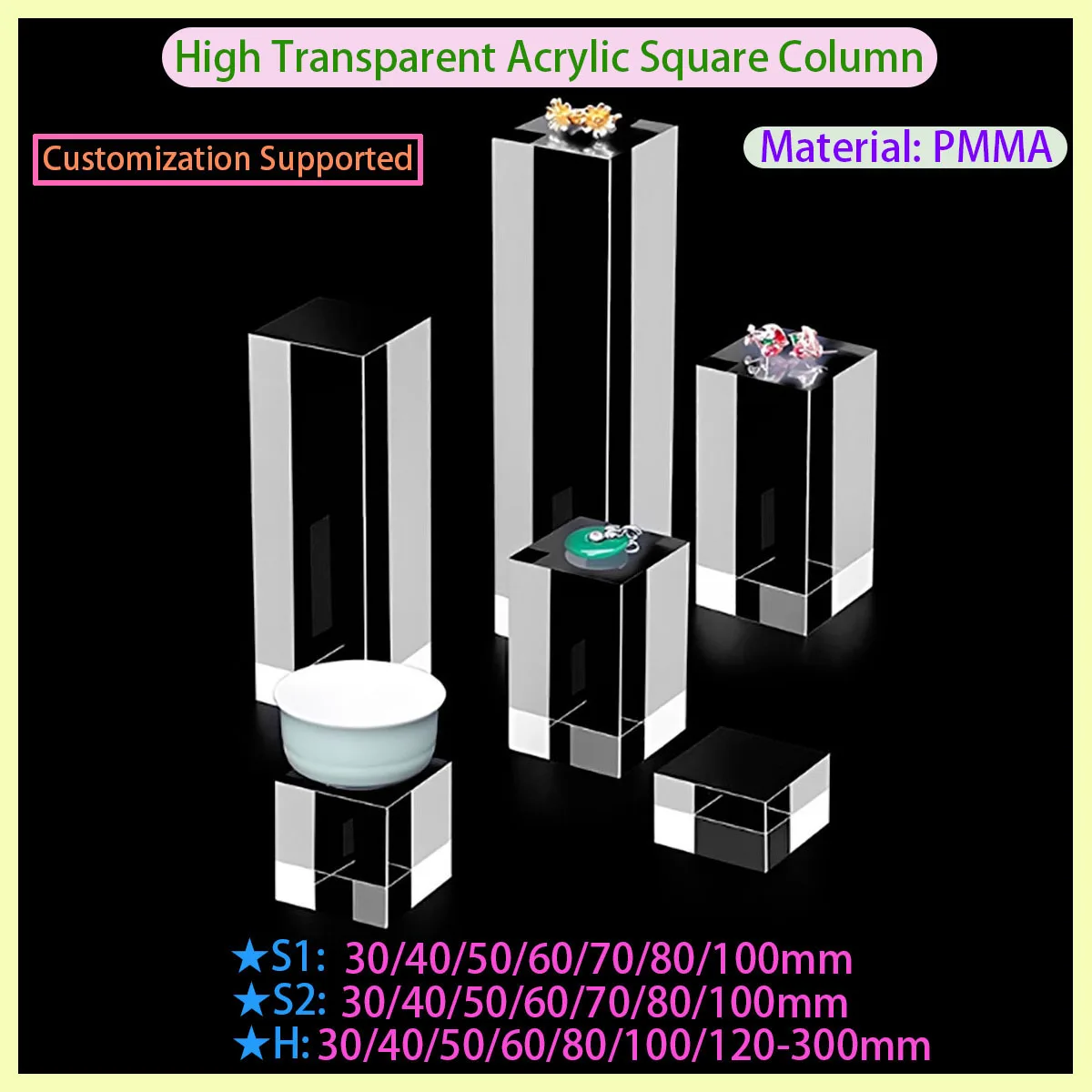 Acrylic Acrylic Square Embossed Transparent Block Photography Props Doll Perfume Ring Jewelry Rack
Acrylic Acrylic Square Embossed Transparent Block Photography Props Doll Perfume Ring Jewelry Rack