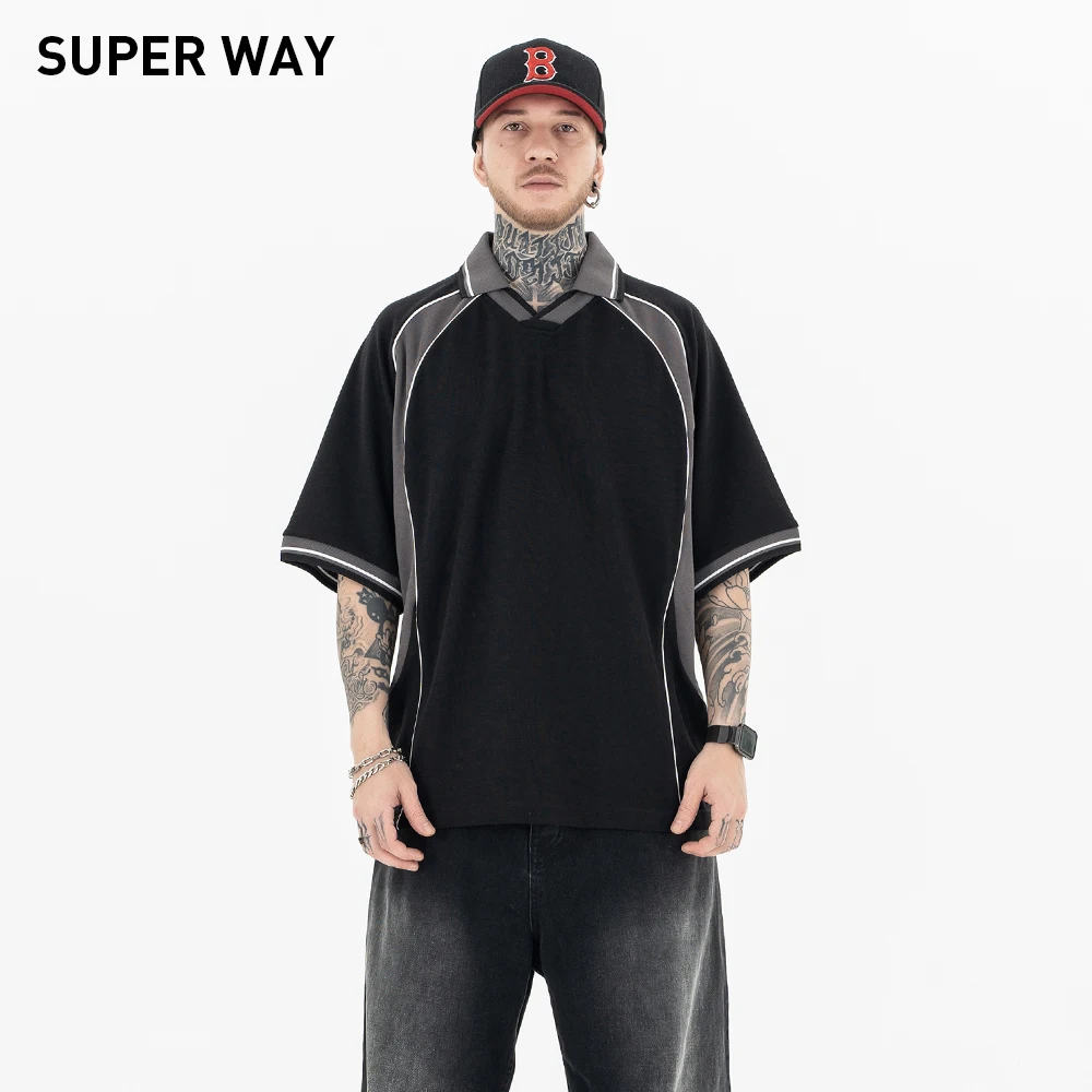 Superway Original Design Unique Patchwork T-Shirt Men Short Sleeves Lapel Streetwear Hip Hop Tee Oversized Retro Summer Tops
Superway Original Design Unique Patchwork T-Shirt Men Short Sleeves Lapel Streetwear Hip Hop Tee Oversized Retro Summer Tops