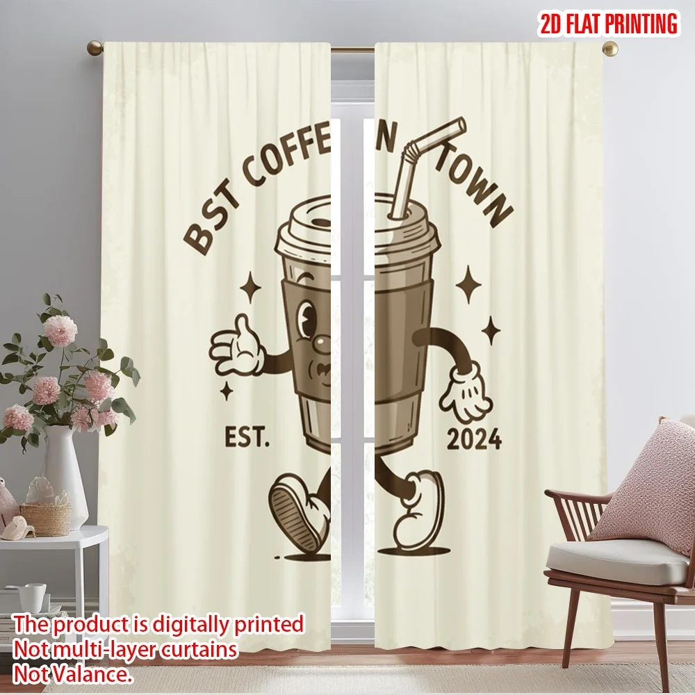 2pcs 2D flat printing Curtain Retro Coffee Walking Character Fabric Without Electricity All Season Party & Holiday Decor Perfect
2pcs 2D flat printing Curtain Retro Coffee Walking Character Fabric Without Electricity All Season Party & Holiday Decor Perfect
