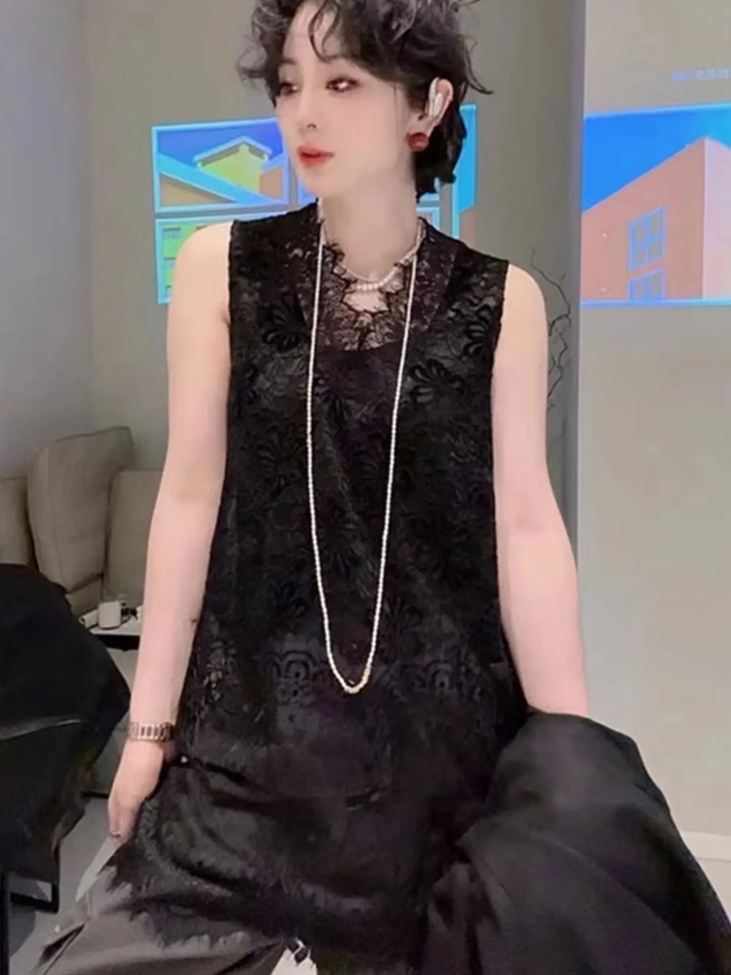 Ele Lace Hollow out Svel Top Overhead Summer Vest Hook Flower Design Korean Sle Straight Cut Commute Faion
Ele Lace Hollow out Svel Top Overhead Summer Vest Hook Flower Design Korean Sle Straight Cut Commute Faion