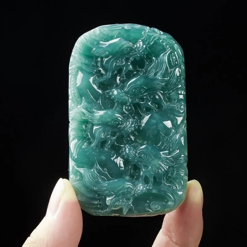 Myanmar Emerald Blue Water Kowloon Zodiac Pendant Talismans Carved Charm Luxury Designer Real Jade Necklace Fashion Gifts Women
Myanmar Emerald Blue Water Kowloon Zodiac Pendant Talismans Carved Charm Luxury Designer Real Jade Necklace Fashion Gifts Women