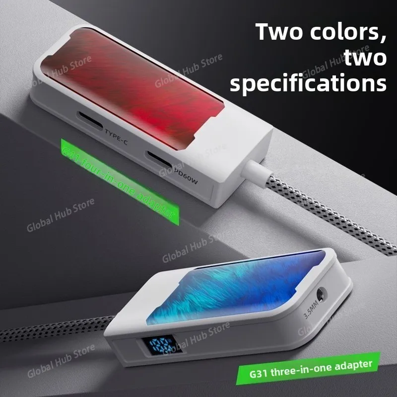3-in-1 Type-C Game Adapter 3.5mm PD60W Fast Charging USB C Data Transfer DAC 32Bit/384Khz 480Mbps Charging Power Display
3-in-1 Type-C Game Adapter 3.5mm PD60W Fast Charging USB C Data Transfer DAC 32Bit/384Khz 480Mbps Charging Power Display