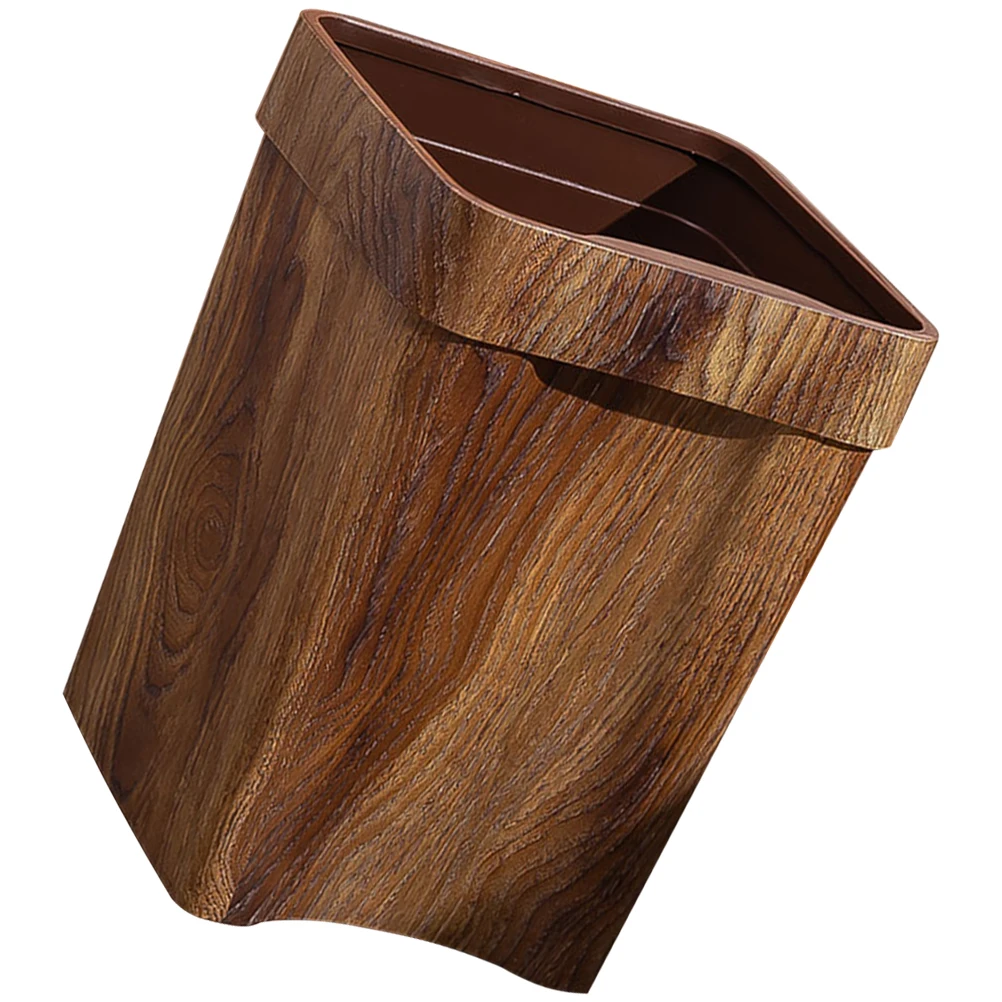 Household Decorative Imitated Wood Grain Trash Can Large Capacity Plastic Waste Paper Bin Natural Style Trash Basket Office Home 
Household Decorative Imitated Wood Grain Trash Can Large Capacity Plastic Waste Paper Bin Natural Style Trash Basket Office Home
