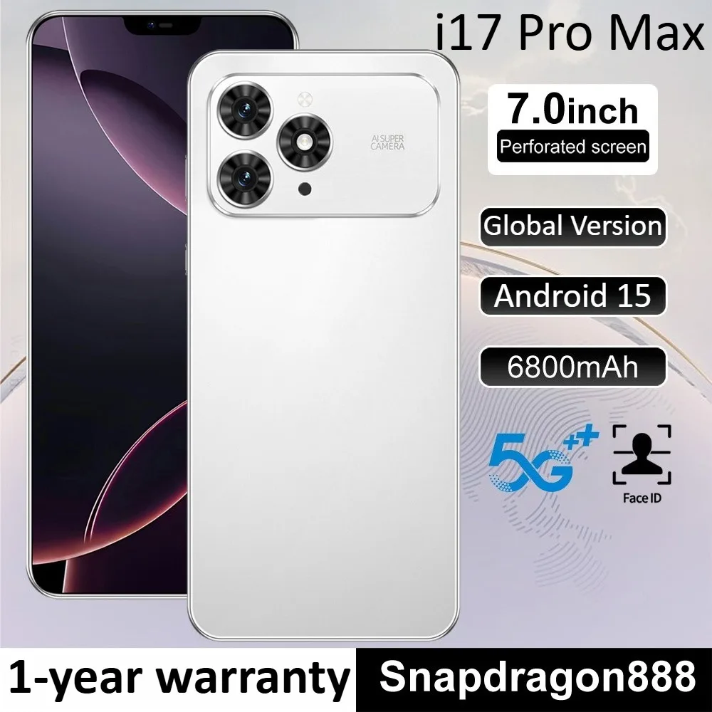 Hot New i17 Pro Max 7.0inch Original 2025 Intelligent 5G Dual Card Dual Standby Android 15 System Global Version 6800mAh Battery
Hot New i17 Pro Max 7.0inch Original 2025 Intelligent 5G Dual Card Dual Standby Android 15 System Global Version 6800mAh Battery
