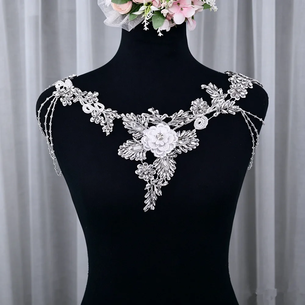 Wedding Dress Pearl Tassel Shoulder Chain Silver Floral Beaded Body Jewelry for Brides Parties And Evening Events
Wedding Dress Pearl Tassel Shoulder Chain Silver Floral Beaded Body Jewelry for Brides Parties And Evening Events