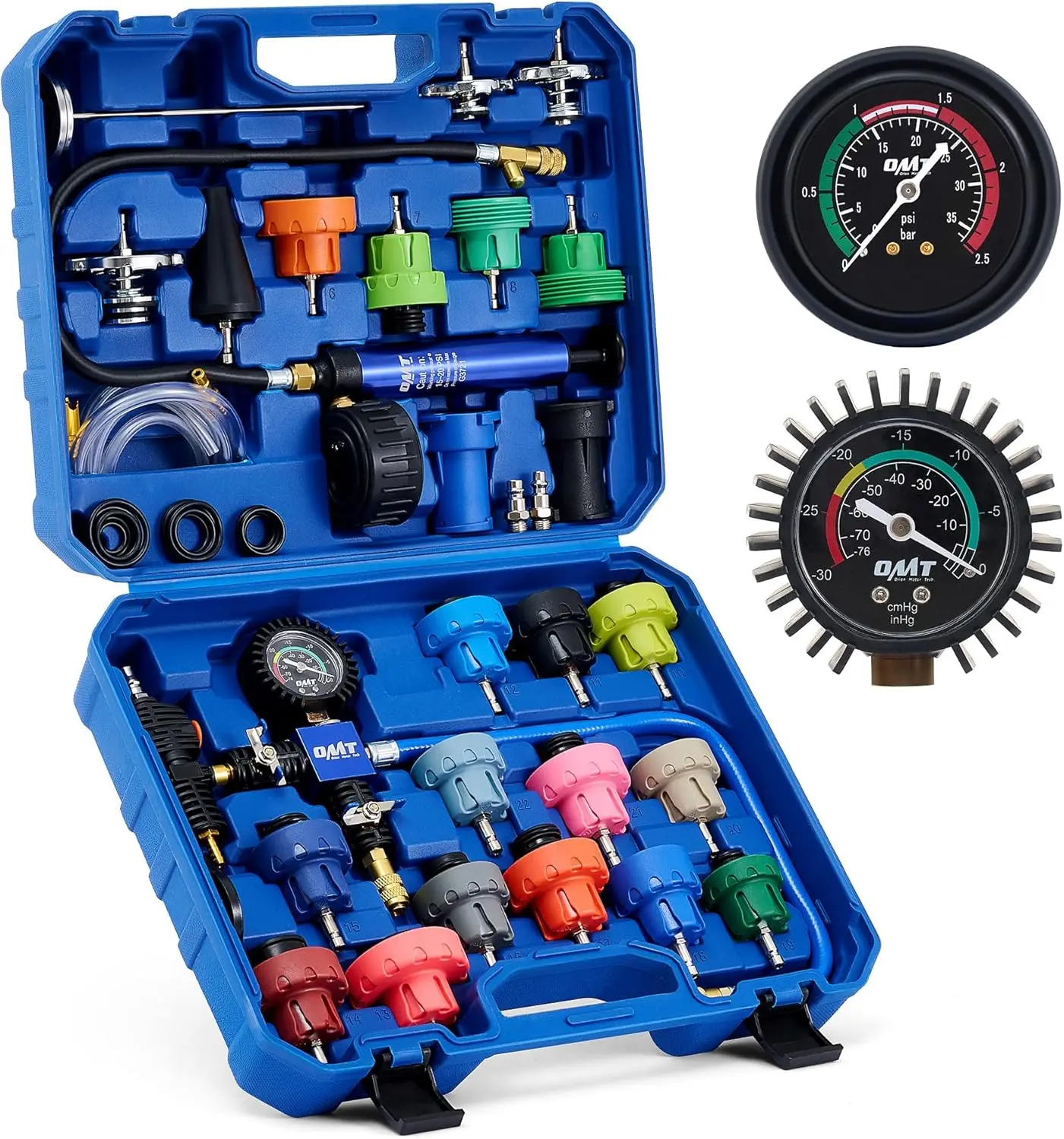 31pc Coolant Pressure Tester Kit with Vacuum Pump, 23 Adapters for Car Radiator Leak Detection and Refill
31pc Coolant Pressure Tester Kit with Vacuum Pump, 23 Adapters for Car Radiator Leak Detection and Refill