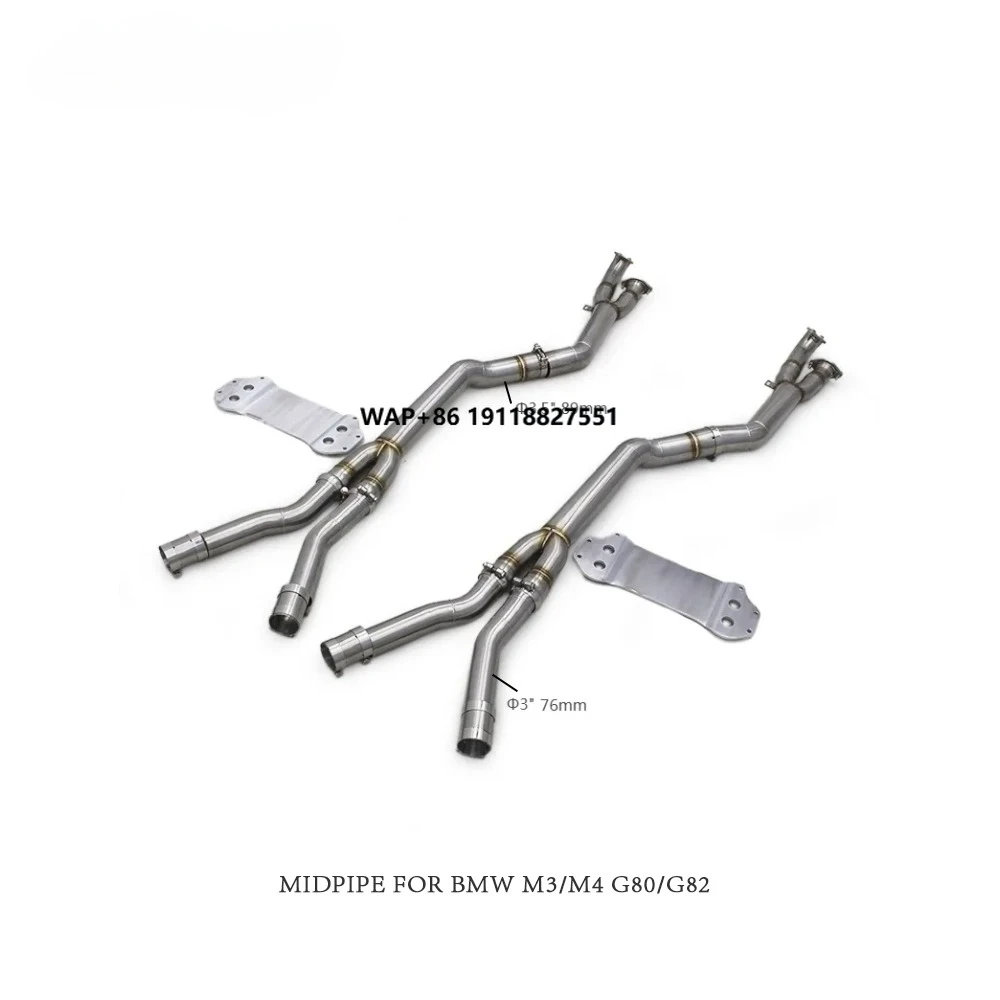 Auto 3.5" to 3" Single Midpipe for M3/M4 G80/G82 3.0T 2019-2023 SUS304 Stainless Steel Exhaust Mid Pipe With Extended Brace
Auto 3.5" to 3" Single Midpipe for M3/M4 G80/G82 3.0T 2019-2023 SUS304 Stainless Steel Exhaust Mid Pipe With Extended Brace