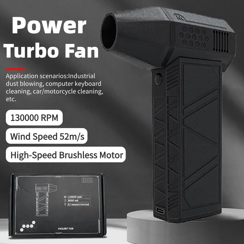 Violent Blower Mini Turbo Jet Fan Handheld Brushless Motor 130000RPM Wind Speed 52m/s Industrial Duct Fans for Computer Keyboard
Violent Blower Mini Turbo Jet Fan Handheld Brushless Motor 130000RPM Wind Speed 52m/s Industrial Duct Fans for Computer Keyboard