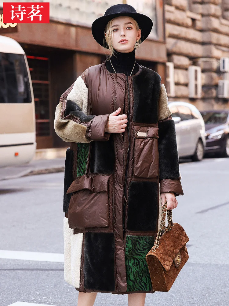Winter Tuscany Sheep Fur Women's Coat Fur Scarf Collar White Goose Down Coat
Winter Tuscany Sheep Fur Women's Coat Fur Scarf Collar White Goose Down Coat
