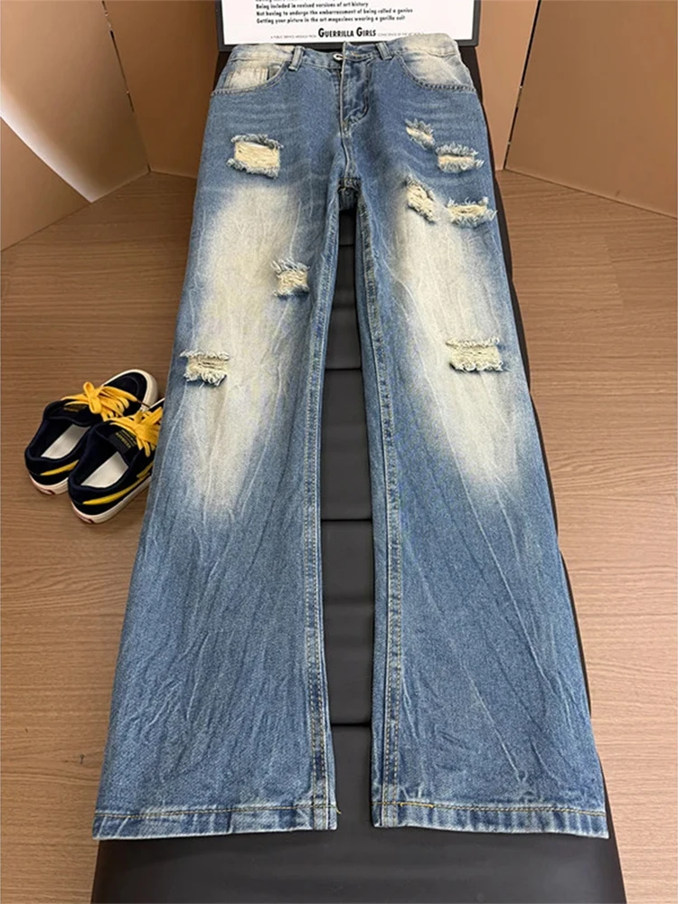 American High Street Men's Jeans Distred Straight Leg Micro Flare Pants CleanFit Durable Cotton Polyester Blend
American High Street Men's Jeans Distred Straight Leg Micro Flare Pants CleanFit Durable Cotton Polyester Blend