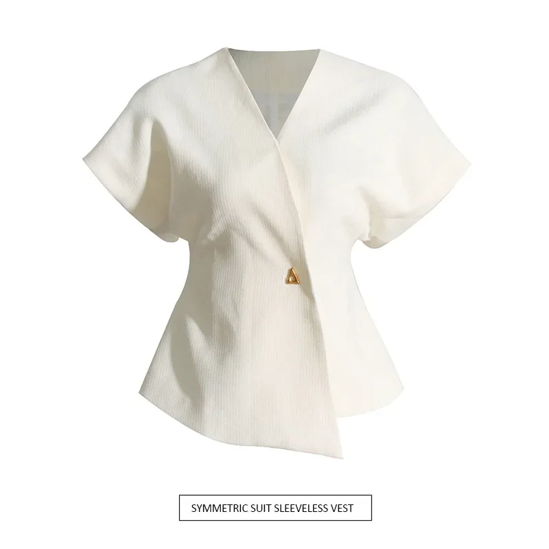 2024 New Waist Slimming Asymmetrical Suit Dropped Shoulder Sleeve Vest Commuting Style Shirt Tops for Women
2024 New Waist Slimming Asymmetrical Suit Dropped Shoulder Sleeve Vest Commuting Style Shirt Tops for Women