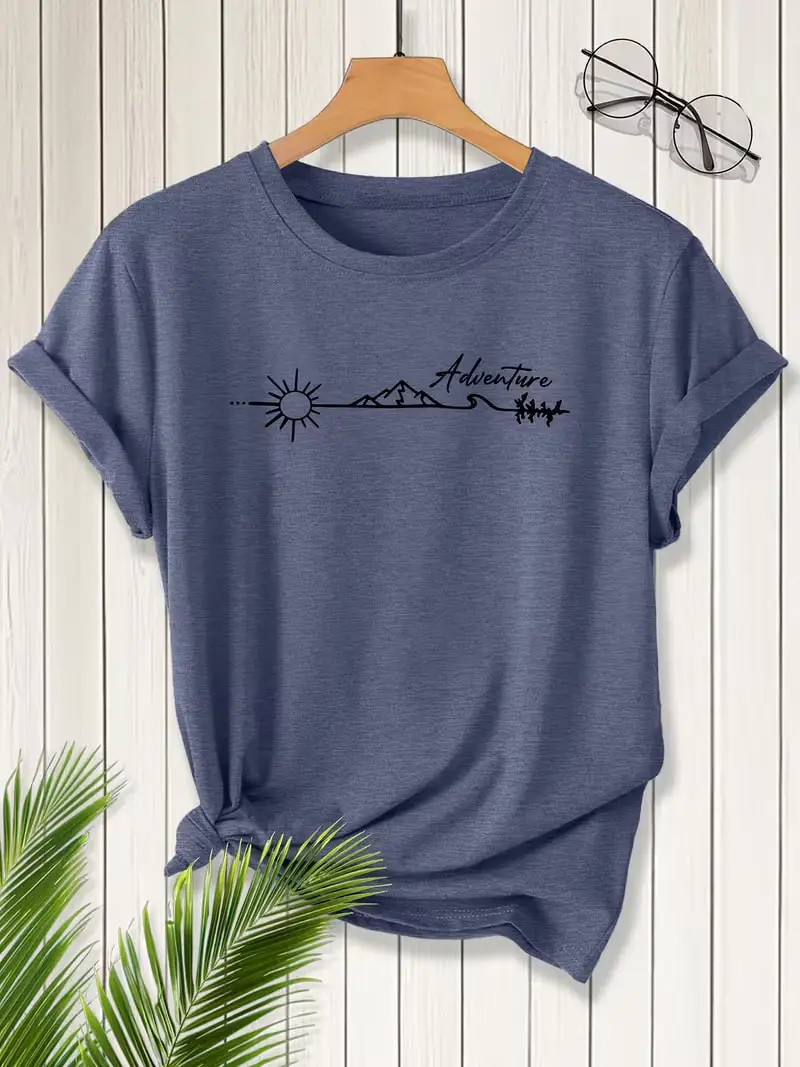 Plus Size Women's Short Sleeve T-Shirt Sun Mountain Adventure Tree Everyday comfortable and versatile style summer outfits
Plus Size Women's Short Sleeve T-Shirt Sun Mountain Adventure Tree Everyday comfortable and versatile style summer outfits