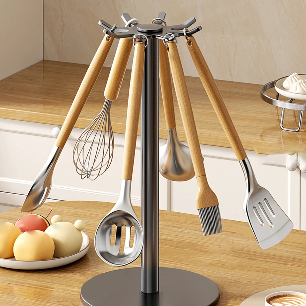 Utensil Stand: Rotating Storage Hanger With 8 Hooks,for Countertop Organization Rotatable Cooking Utensils Holder
Utensil Stand: Rotating Storage Hanger With 8 Hooks,for Countertop Organization Rotatable Cooking Utensils Holder
