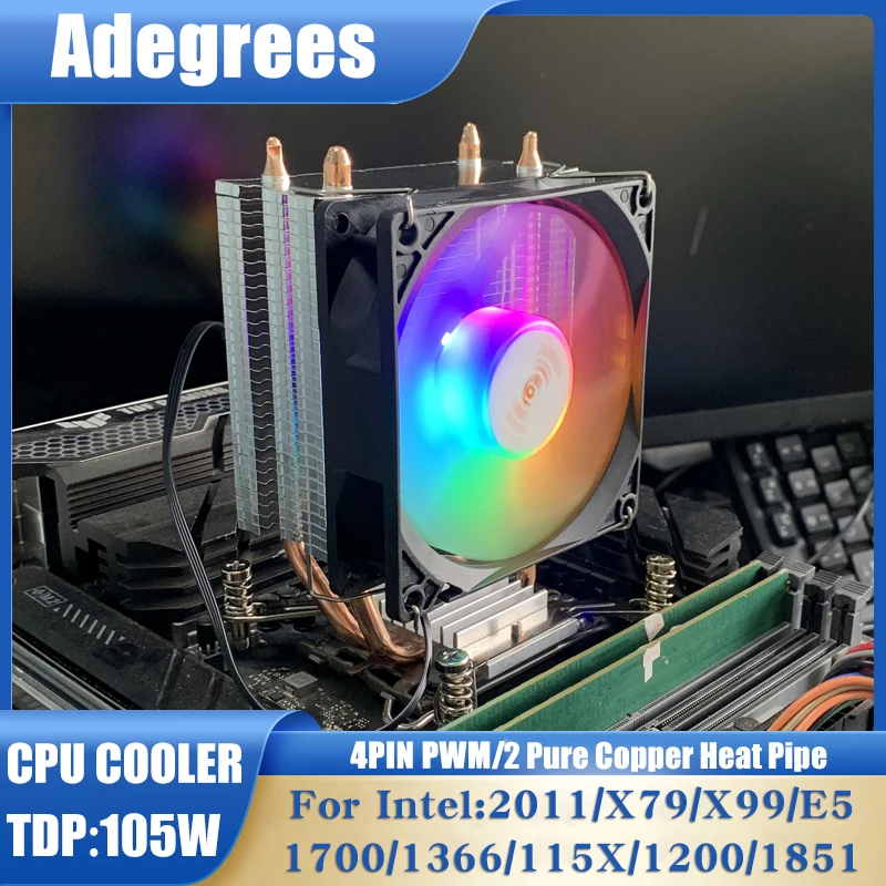 X99 CPU Air Cooler 4PIN PWM 2 Heat-pipes RGB CPU Fan for LGA 1366 1150 1155 11561200 1700 X79 2011 AM2 AM3 AM4 AM5 PC Radiator
X99 CPU Air Cooler 4PIN PWM 2 Heat-pipes RGB CPU Fan for LGA 1366 1150 1155 11561200 1700 X79 2011 AM2 AM3 AM4 AM5 PC Radiator