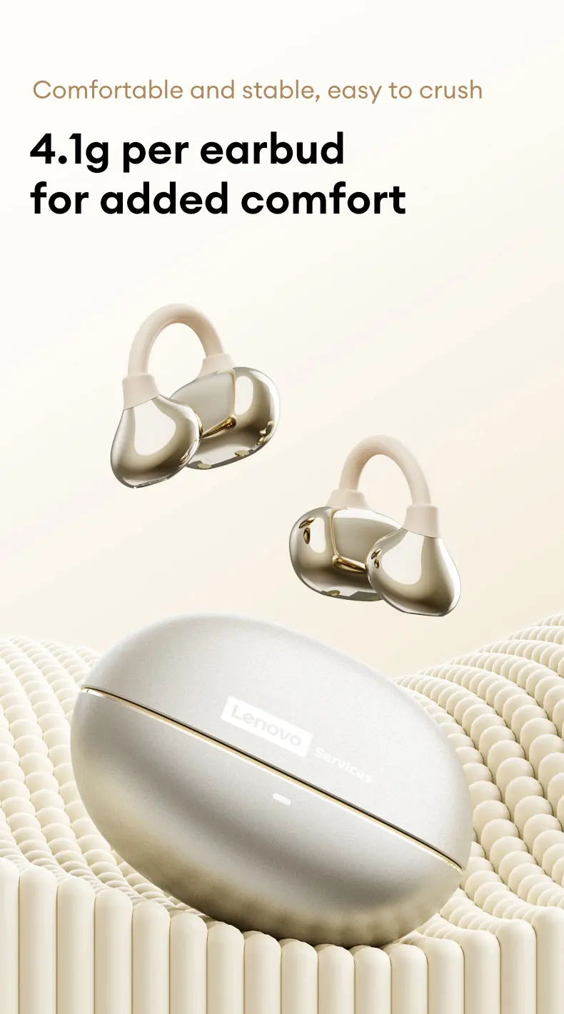 S9a77dacc06b3443dafbe1dea4f3e89acP Lenovo RS106 OWS Ear Clip Bluetooth 6.0 Earphones Stereo Sound Sports Music Wireless Headphones Low Latency HD Call Earbuds New
