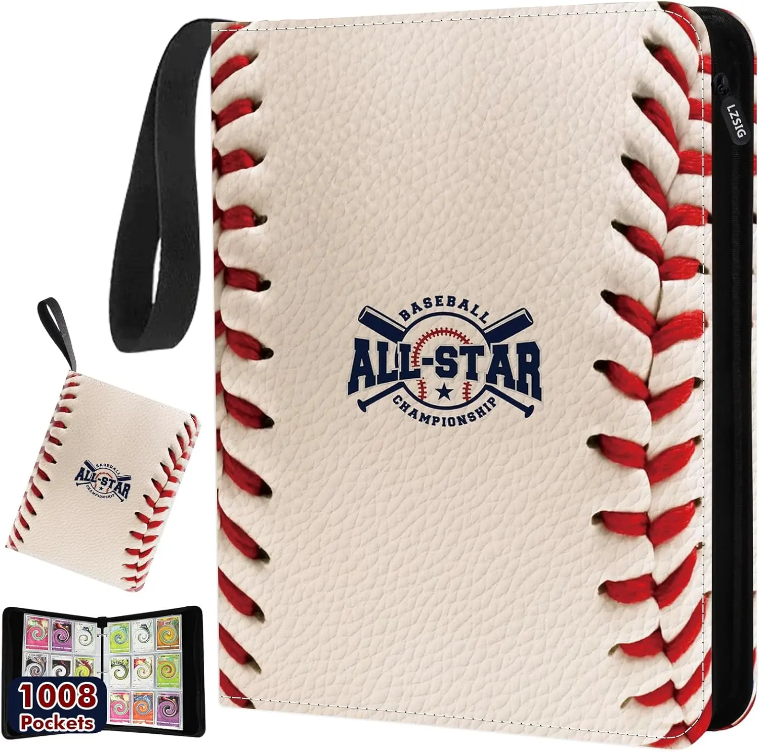 9-Pockets Baseball Card Binder Holds 1008 Cards with 56 Removable Sleeves, 3-Ring Zipper Sports Book for TCG MTG Game Cards
9-Pockets Baseball Card Binder Holds 1008 Cards with 56 Removable Sleeves, 3-Ring Zipper Sports Book for TCG MTG Game Cards