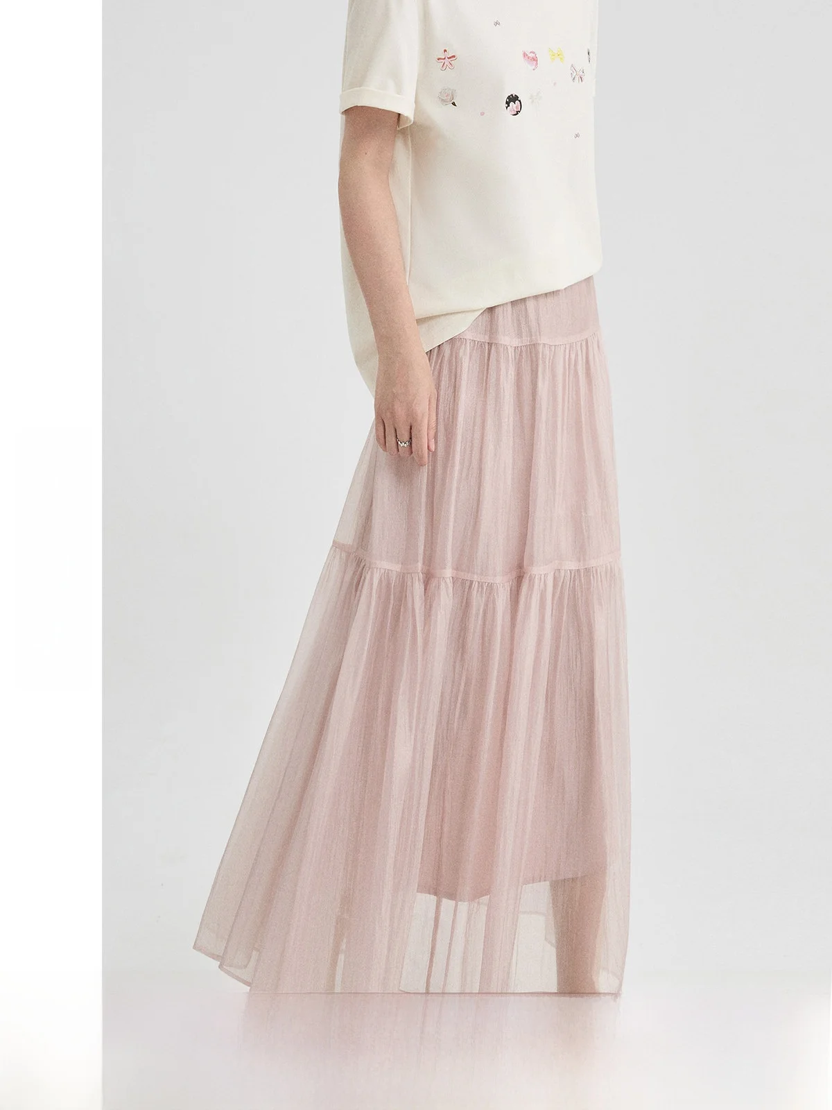 Pink A-Line Half Skirt High Waist Splice Women's Summer New Style Gown Skirt Elegant Drapey Style by Guier
Pink A-Line Half Skirt High Waist Splice Women's Summer New Style Gown Skirt Elegant Drapey Style by Guier