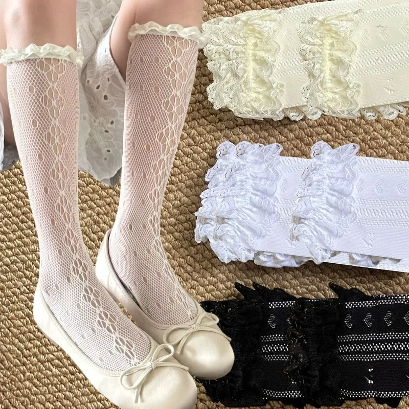 Korean Hollow Lace Stockings Women Ruffle Knee Highs Socks Girls Stockings Versatile Lolita Style Skirt Accessories Leg Socks
Korean Hollow Lace Stockings Women Ruffle Knee Highs Socks Girls Stockings Versatile Lolita Style Skirt Accessories Leg Socks