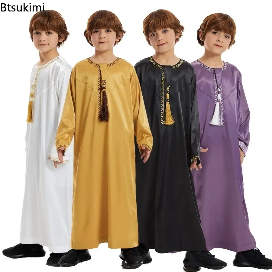 Eid Muslim Children Abaya Ramadan Prayer Gown Tassel Long Sleeve Kids Abayas Islam Robe Saudi Arab Kaftan Dubai Boys Jubba Thobe
Eid Muslim Children Abaya Ramadan Prayer Gown Tassel Long Sleeve Kids Abayas Islam Robe Saudi Arab Kaftan Dubai Boys Jubba Thobe
