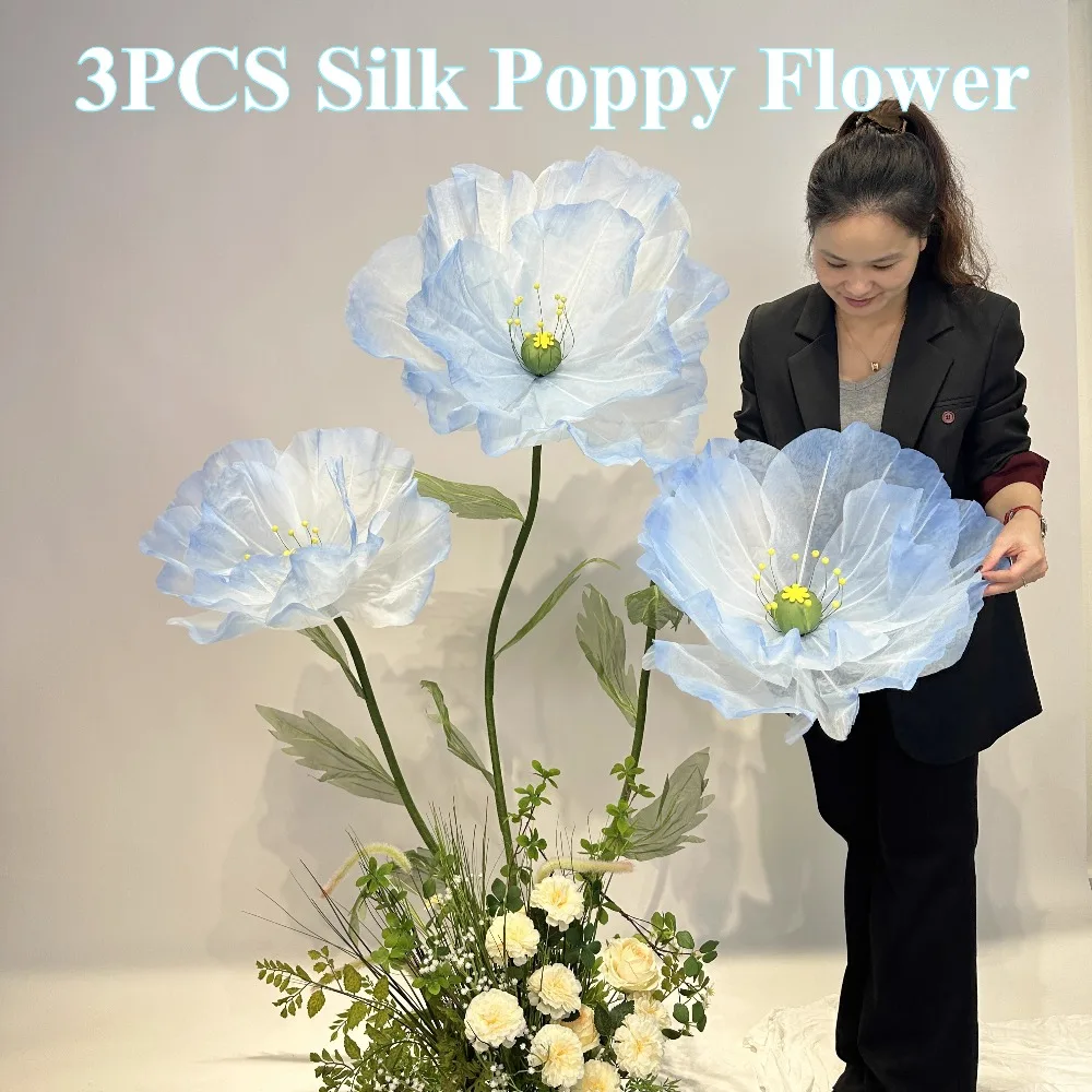 3PCS Large Silk Poppy Flower Blue Artificial Flowers Eustoma Organza For Floor Decor Mall Windows Wedding & Event Styling 160cm
3PCS Large Silk Poppy Flower Blue Artificial Flowers Eustoma Organza For Floor Decor Mall Windows Wedding & Event Styling 160cm
