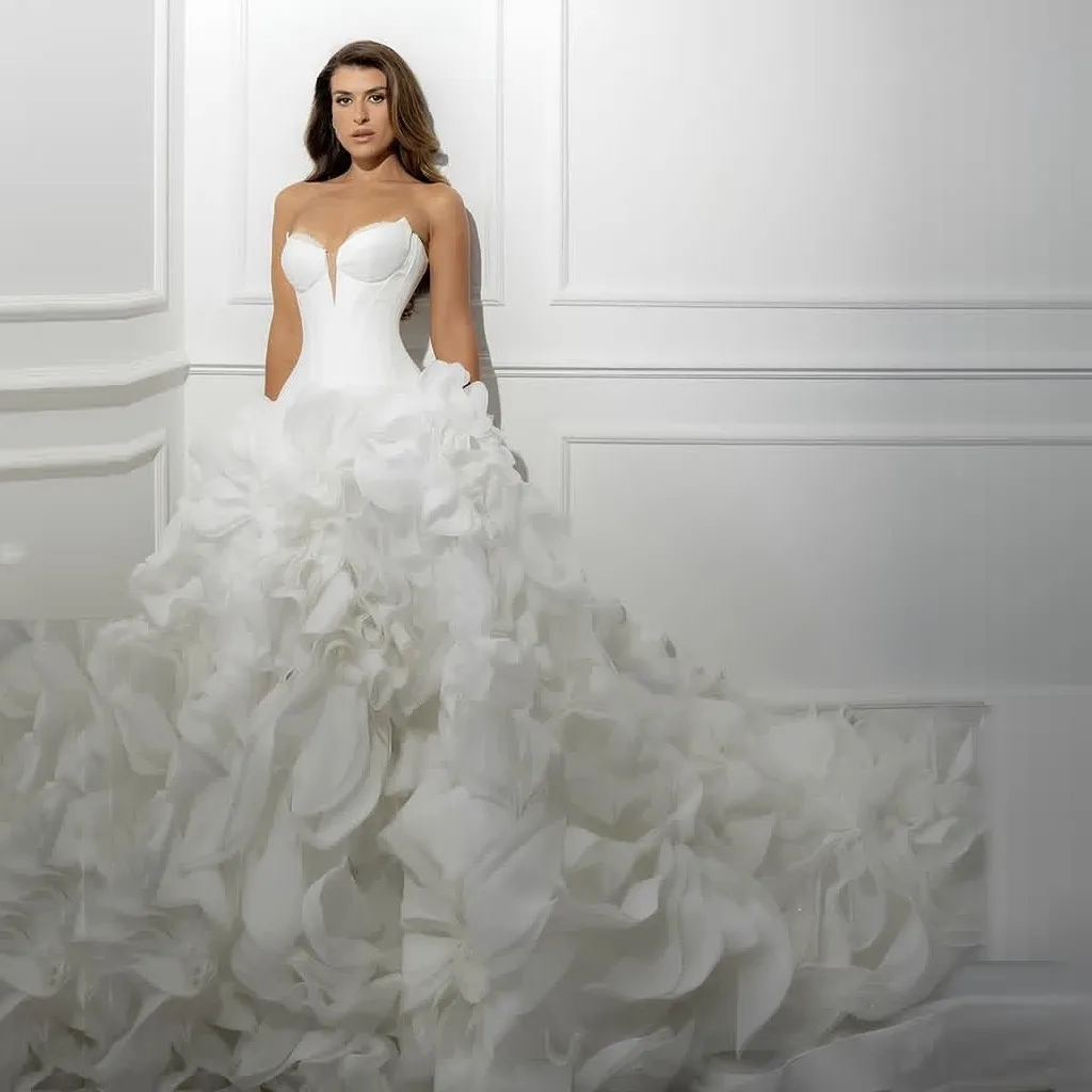 High Couture Bridal Gowns Handmade Floral Long Maxi Dresses For Wedding Photography Custom Made Flowers Wedding Dress Organza
High Couture Bridal Gowns Handmade Floral Long Maxi Dresses For Wedding Photography Custom Made Flowers Wedding Dress Organza