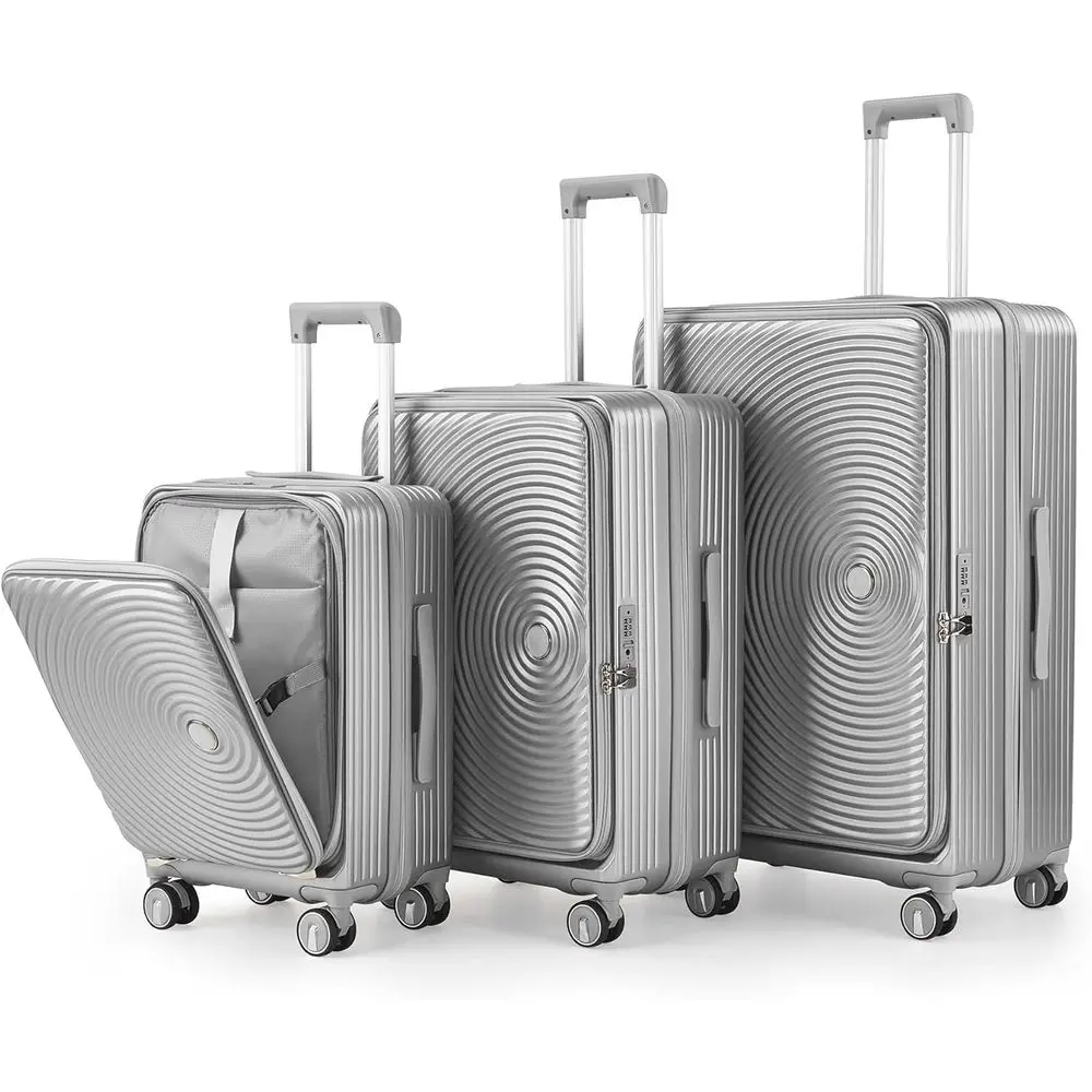 Expandable Hard Shell Carry-On Suitcase with TSA Lock, Lightweight Spinner, Silver
Expandable Hard Shell Carry-On Suitcase with TSA Lock, Lightweight Spinner, Silver