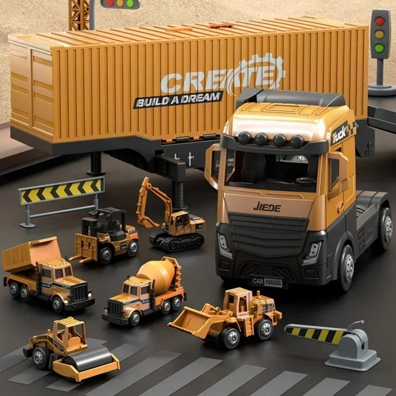 Alloy Container Truck Model with Mini Car Kids Engineering Vehicle Excavator Crane Truck Set Storage Car Children Boys Gift
Alloy Container Truck Model with Mini Car Kids Engineering Vehicle Excavator Crane Truck Set Storage Car Children Boys Gift