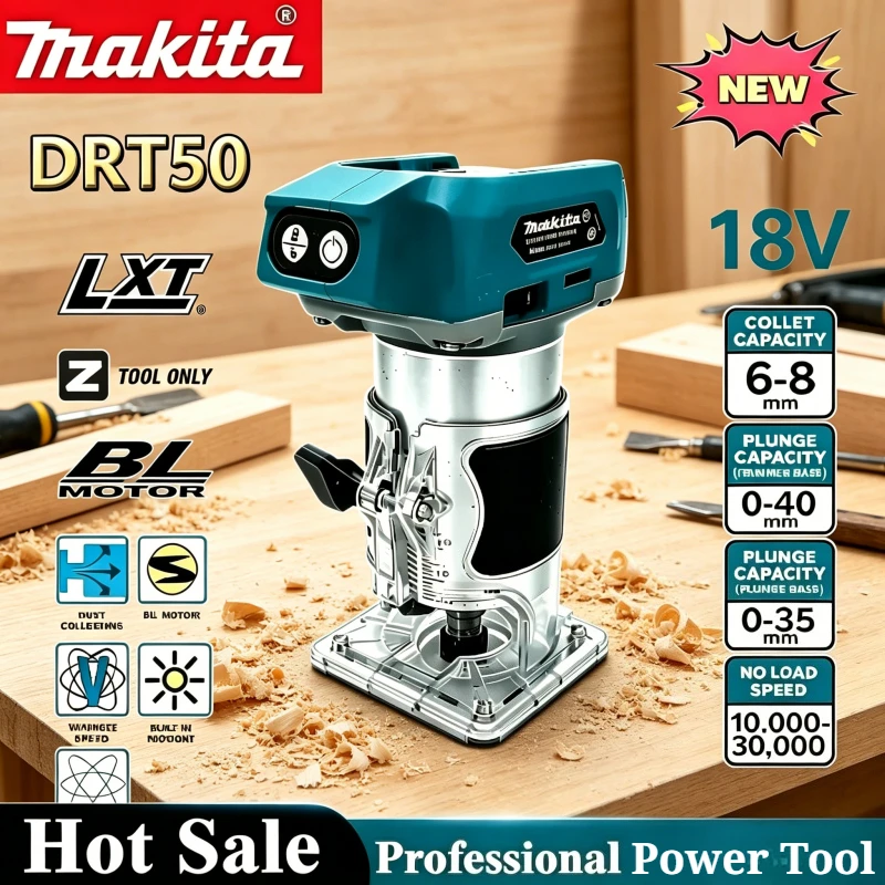 Makita DRT50 Woodwork Engraving Milling Tool Brushless, Rechargeable, Cordless Trimmer Slotting Machine for Makita Battery
Makita DRT50 Woodwork Engraving Milling Tool Brushless, Rechargeable, Cordless Trimmer Slotting Machine for Makita Battery