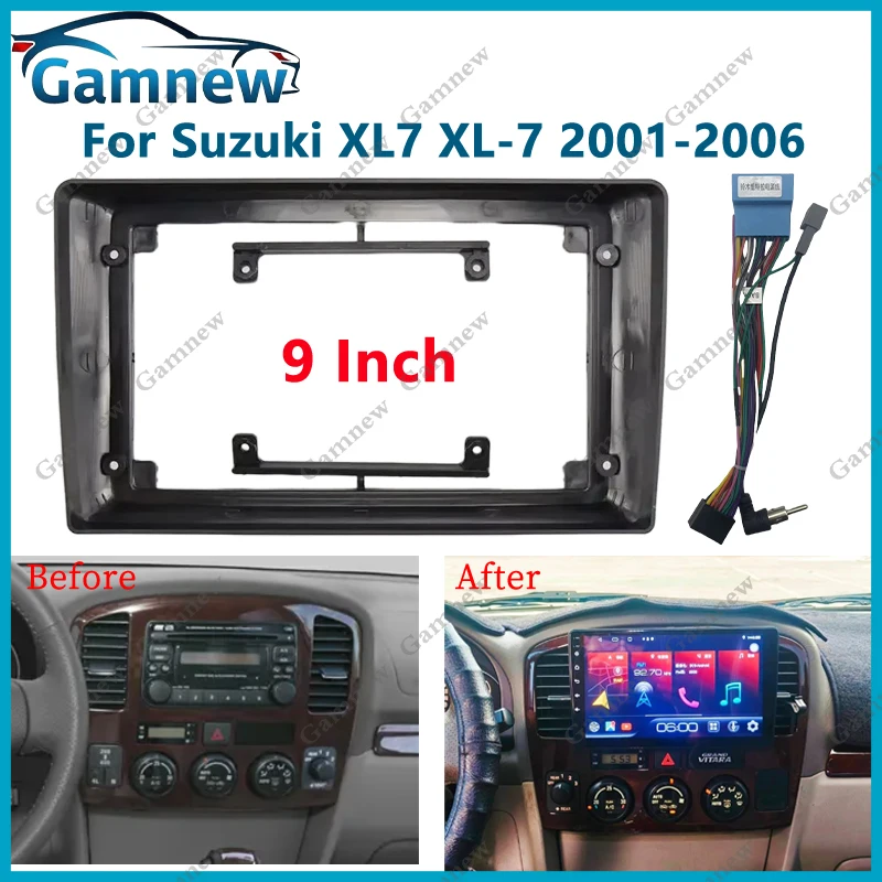 9-дюймовый автомобильный каркасный адаптер для кабеля для Suzuki XL7 XL-7 2001-2006, комплект панели приборной панели Android
9-дюймовый автомобильный каркасный адаптер для кабеля для Suzuki XL7 XL-7 2001-2006, комплект панели приборной панели Android