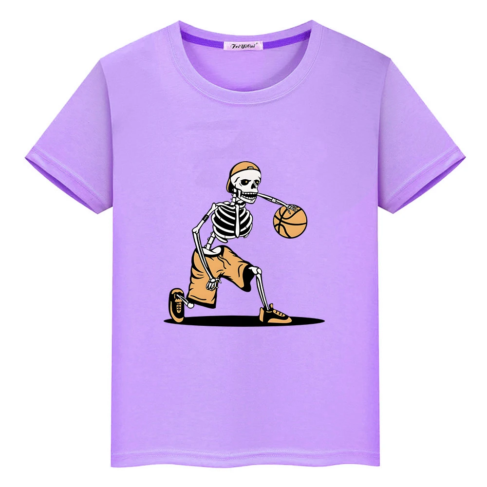 Skeleton Basketball Cartoon Tee-shirt Casual 100% Cotton Summer T-shirt for Boys and Girls Funny Graphic Tshirts Short Sleeve
Skeleton Basketball Cartoon Tee-shirt Casual 100% Cotton Summer T-shirt for Boys and Girls Funny Graphic Tshirts Short Sleeve