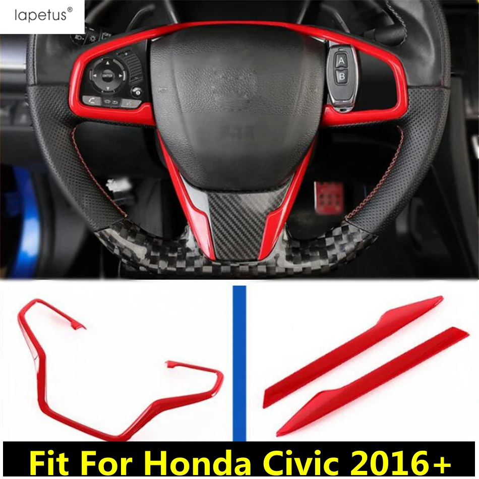 Car Steering Wheel Button Frame Decoration Cover Trim For Honda Civic 2016 - 2020 ABS Carbon Fiber / Red Interior Accessories
Car Steering Wheel Button Frame Decoration Cover Trim For Honda Civic 2016 - 2020 ABS Carbon Fiber / Red Interior Accessories