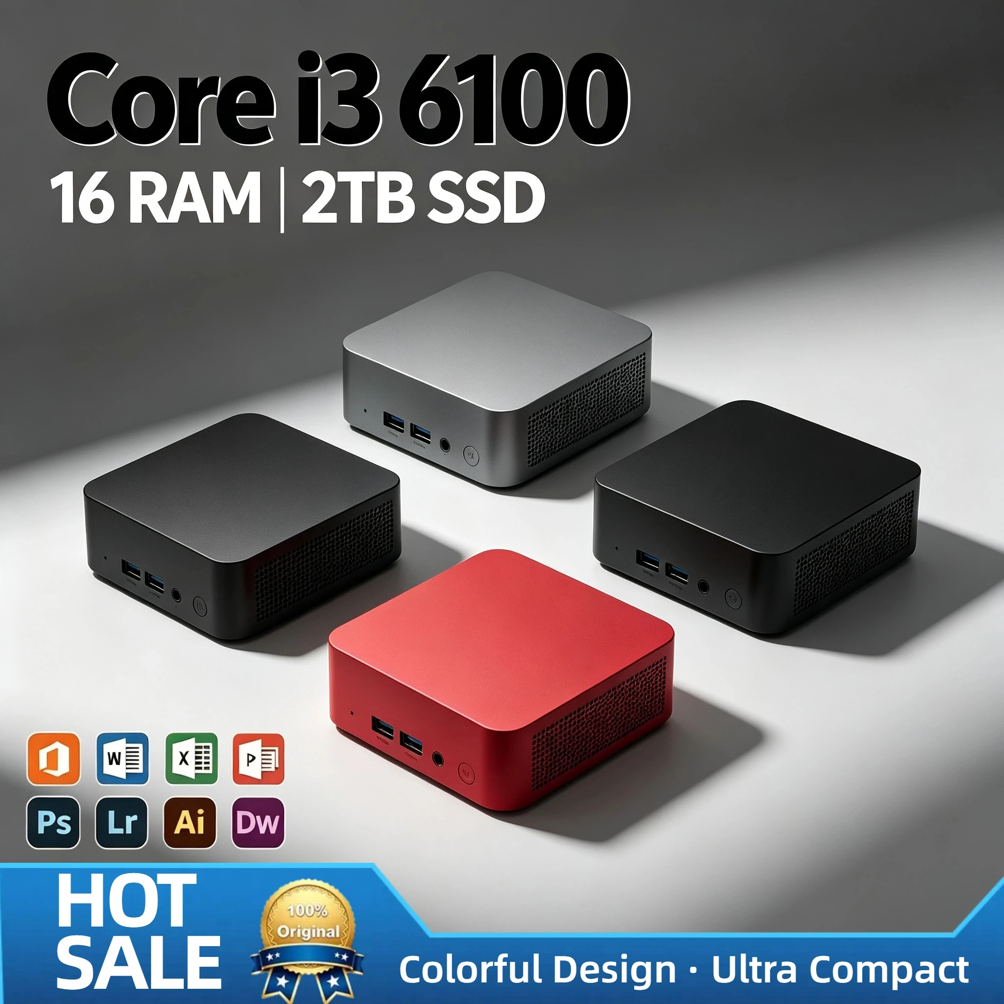 Intel Core i3-6100 Small Form PC 16GB DDR4 1TB 2TB M.2 SSD WiFi6 BT5.2 Low Power Computer Pro Max Unit Plus
Intel Core i3-6100 Small Form PC 16GB DDR4 1TB 2TB M.2 SSD WiFi6 BT5.2 Low Power Computer Pro Max Unit Plus