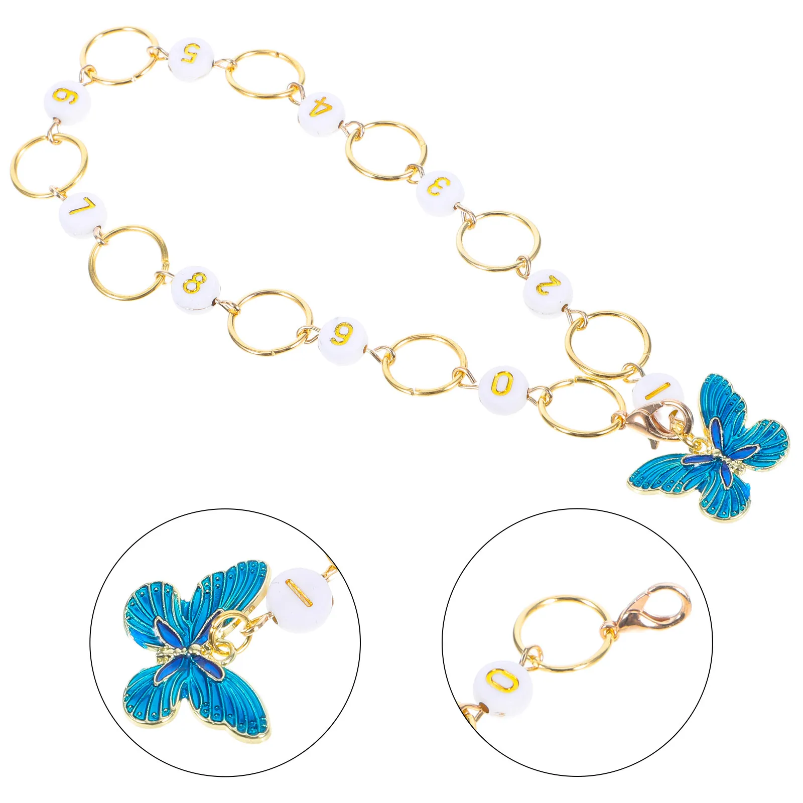Knitting Row Counter with Butterfly Enamel Pendant Alloy Stitch Marker Chain for Crochet Weaving Needlework Projects Craft
Knitting Row Counter with Butterfly Enamel Pendant Alloy Stitch Marker Chain for Crochet Weaving Needlework Projects Craft