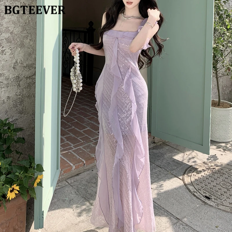 BGTEEVER Летнее стильное женское платье на бретельках с оборками, облегающее, без рукавов, с пайетками, элегантное, приталенное
BGTEEVER Летнее стильное женское платье на бретельках с оборками, облегающее, без рукавов, с пайетками, элегантное, приталенное